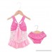 Procyon Cute 2pcs Swimwear Pink Halter Swimsuit Baby Girls Bikini Set Dot Print Summer Ruffle Split Beach Bathing Suit 100CM
